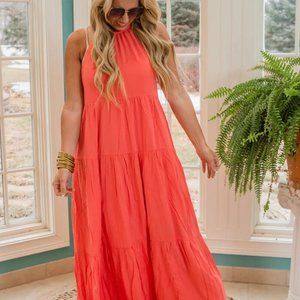 NWOT GAP Goddess Cruise Dress Small peach layered Cotton Chiffon never worn